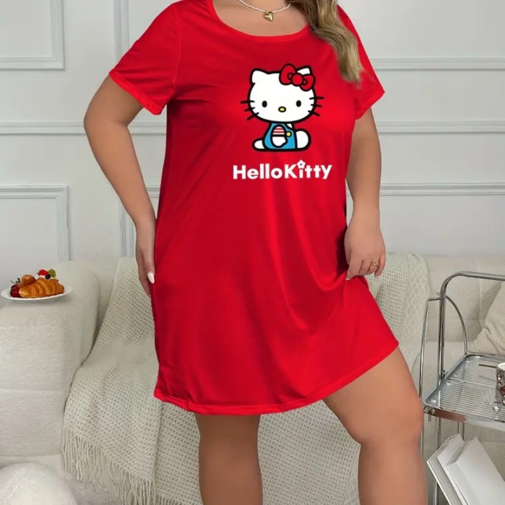 Hello Kitty Red Short Sleeve Nightshirt - Picture 5 of 6